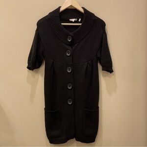 Vince Wool Black Preppy Cardigan Y2K Whimsigoth Academia